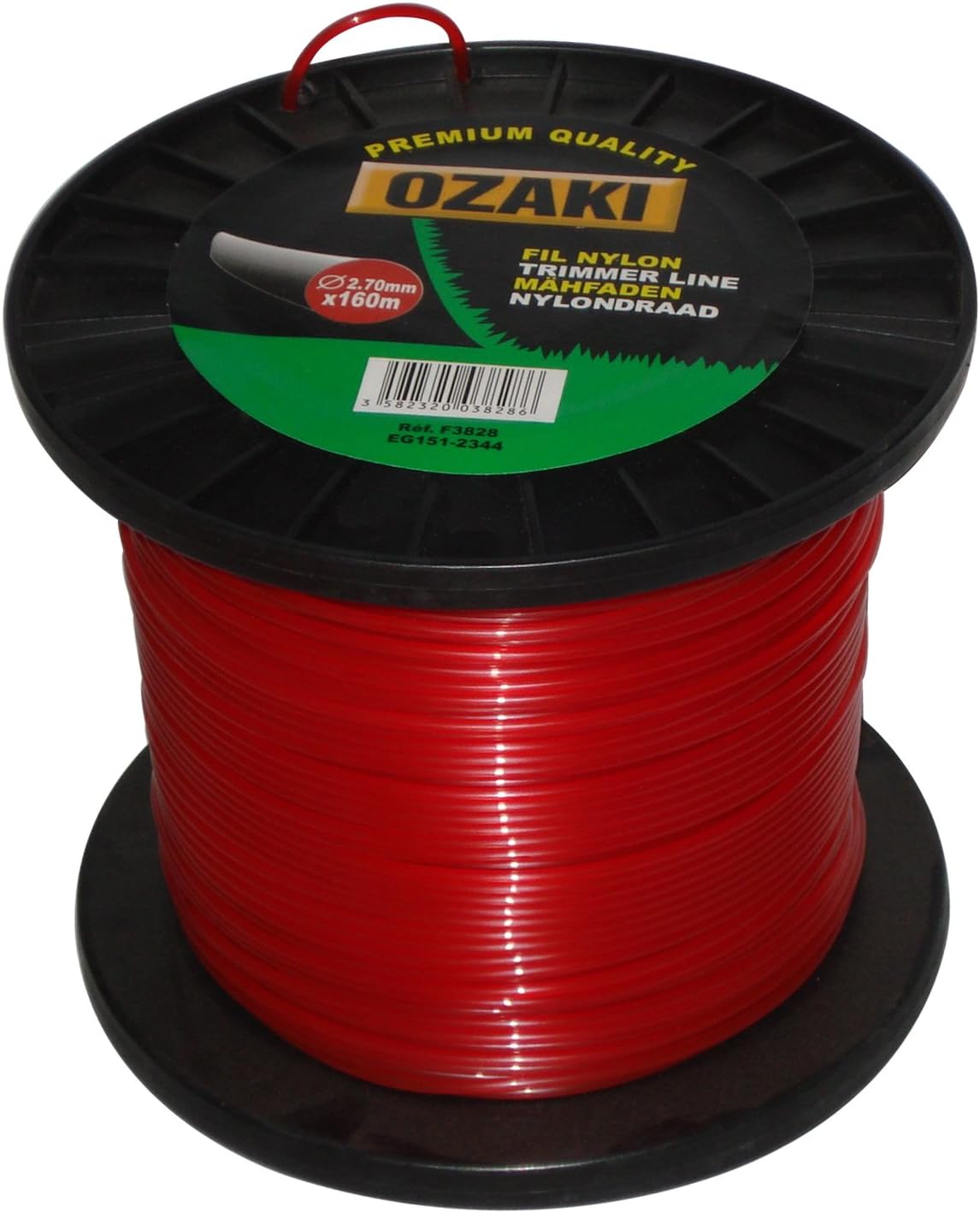 Greenstar Ozaki 3831 Round Nylon Thread Reel 260 m x Diameter 2 mm, Black