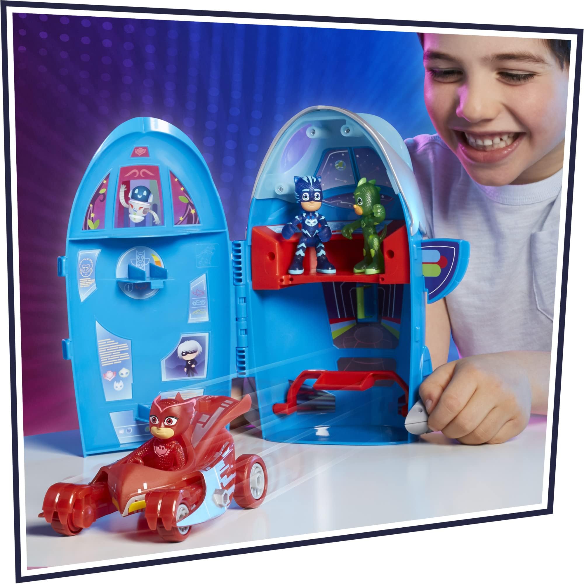 PJ Masks Hasbro PJ Ultimate Adventure Set Preschool Toy,Rocket HQ Playset with 3 Action Figures and 3 Vehicles,Age 3 and Up (Amazon Exclusive)