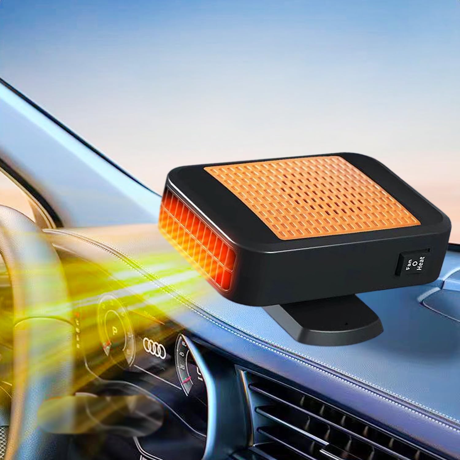 Car Heater & Windshield Defogger – 12V 200W Fast Heating & Cooling Fan, 360° Rotatable Plug-In Car Heaters for Vehicle, Truck, SUV, RV | Portable Car Defroster for Winter Driving