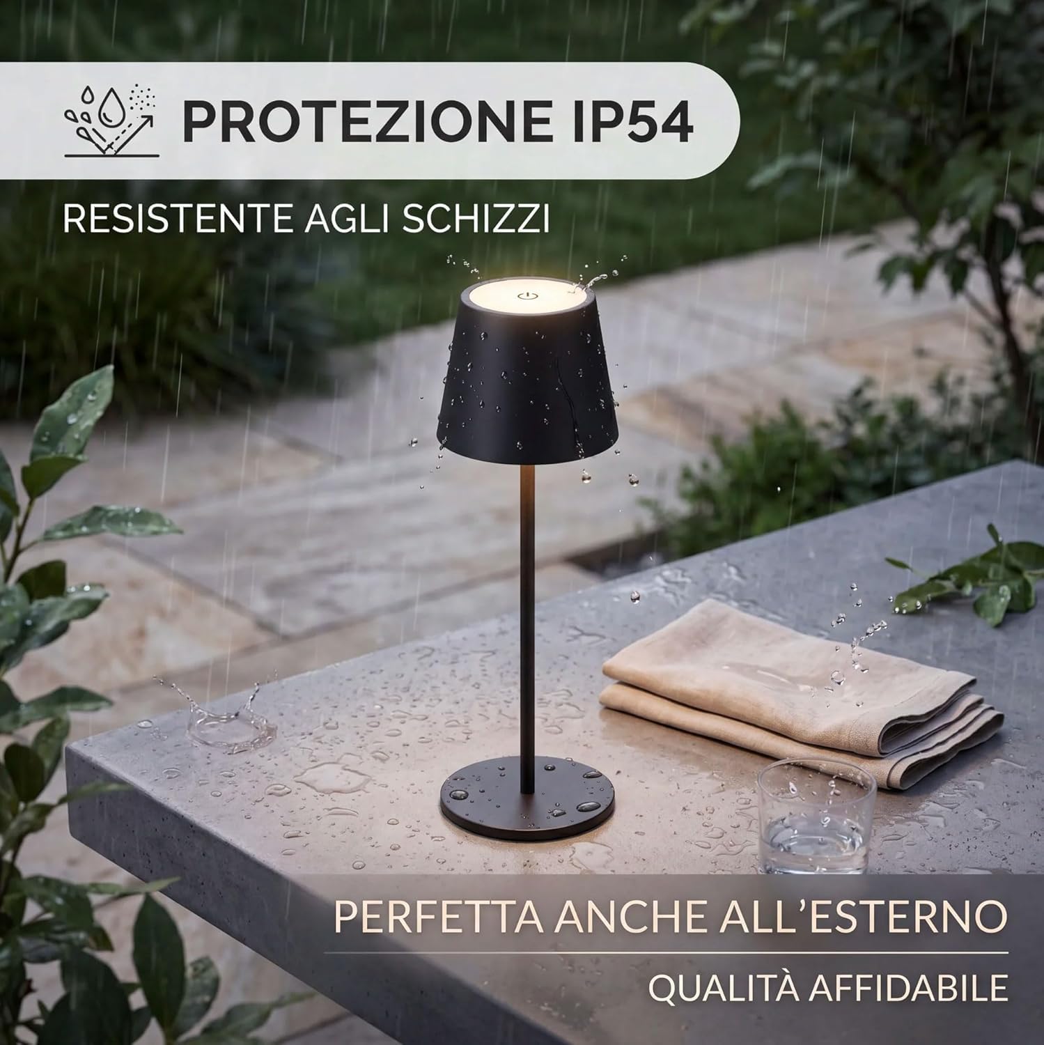 081 Store - 4 PEZZI LAMPADA DA TAVOLO SENZA FILI RICARICABILE, LAMPADA DA TAVOLO LED DIMMERABILE E CON 3 TONALITà DI LUCE, DIMMERABILE 3000-65000K ED IMPERMEABILE IP54 (6)