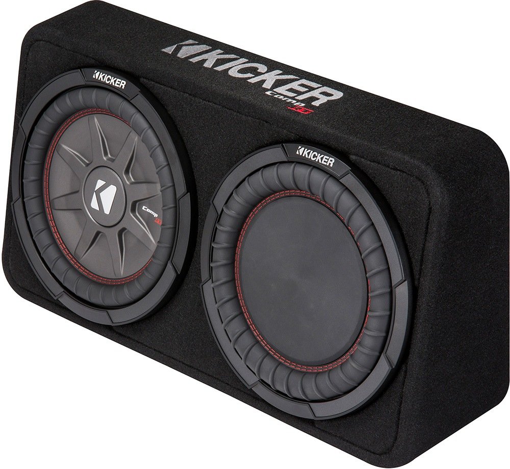 Kicker 43TCWRT102 CompRT10 10-inch Subwoofer in Thin Profile Enclosure, 2-Ohm, 400W