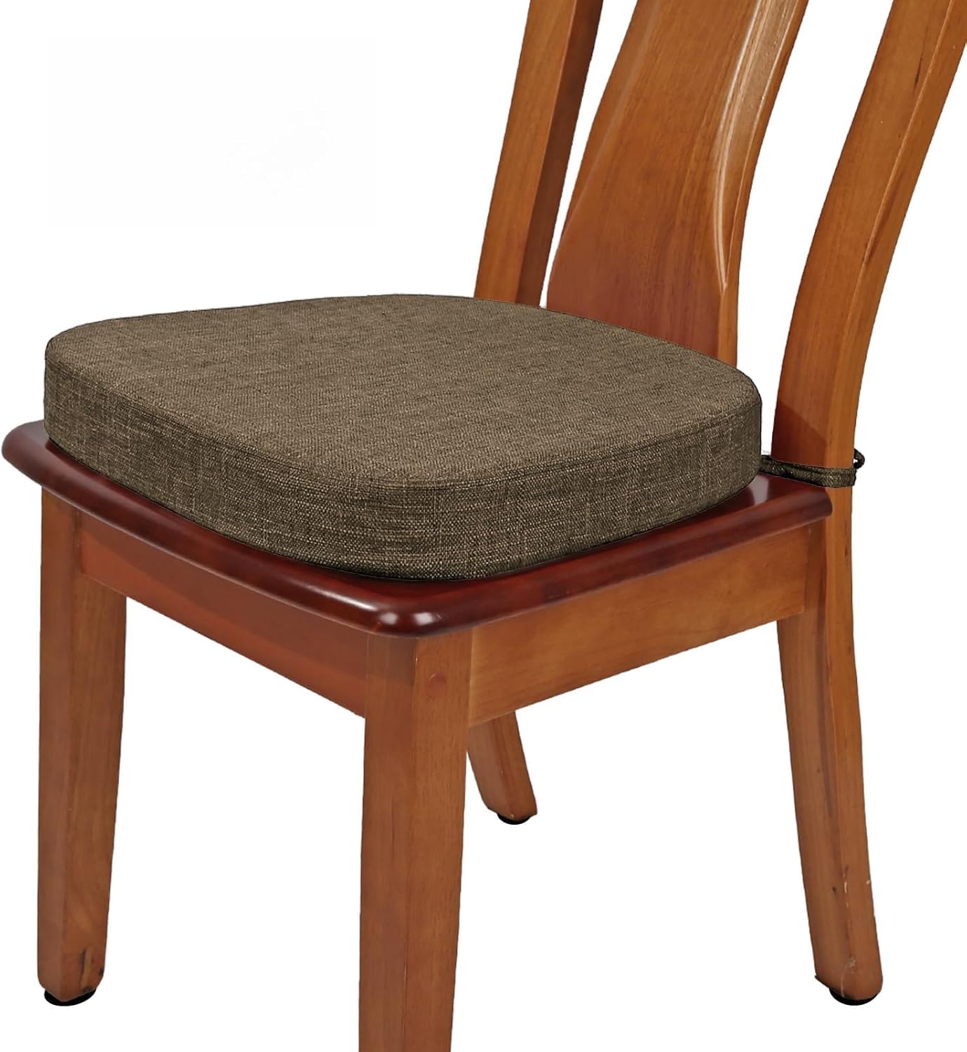 Thickened 2.5\" Friendly Woven Fabric Dining Chair Cushion, U-Shape High Density Foam Comfortable Chair Pad for Kitchen, Slip Resistant Indoor Seat Cushion (2 Piece, Brown)