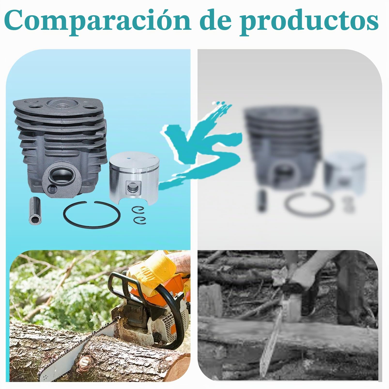 46mm Rodamiento de Manivela de Pistón Cilindro para Husqvarna 55 50 51 Motosierra con 55 carburador 268 Bobina de Encendido Junta de Silenciador Sello Aceite Descompresión Reemplazar 503609171