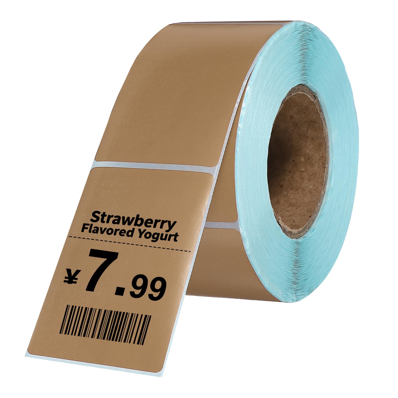 PATIKIL 500 Pcs Thermal Labels, 1.57x2.36 Inch Thermal Printer Labels Stickers Self Adhesive Tags Rectangle Paper Roll Small for Printer Shipping Label Mailing UPS Barcode Address, Brown