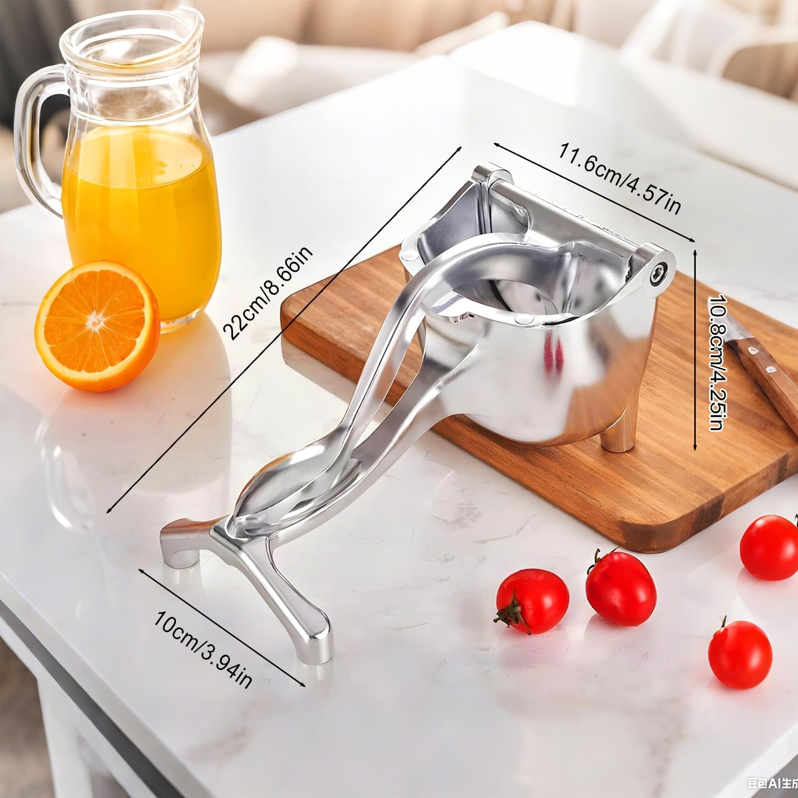 Ekstraktor do soków ze świeżych owoców ze stopu aluminium, ergonomiczny uchwyt, łatwy do czyszczenia, narzędzie kuchenne do pomarańczy, cytrusów, limonki, grejpfruta (1, srebrny)