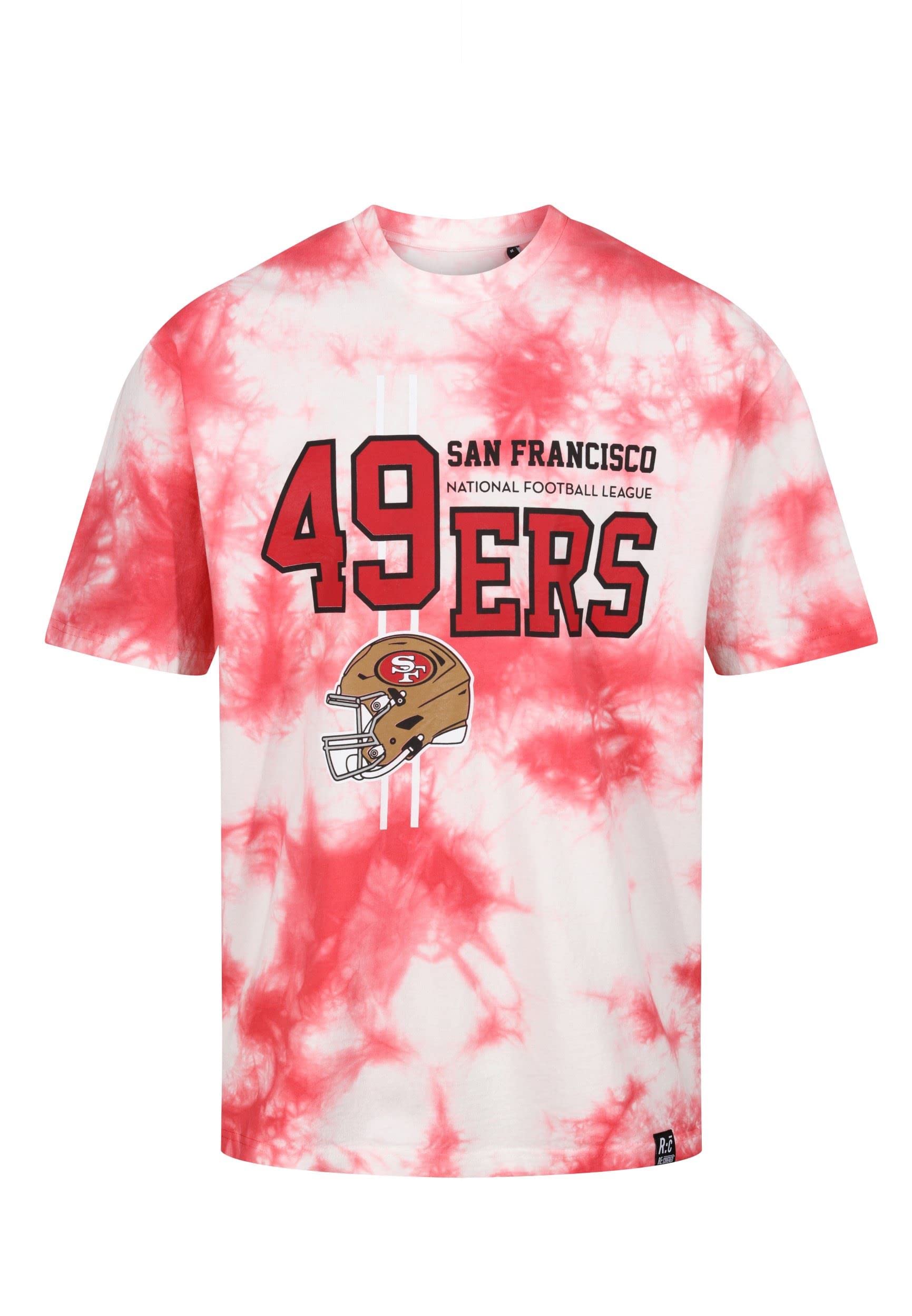 Recovered San Francisco 49ers NFL Tie-Dye Relaxed Oversized T-Shirt Red White