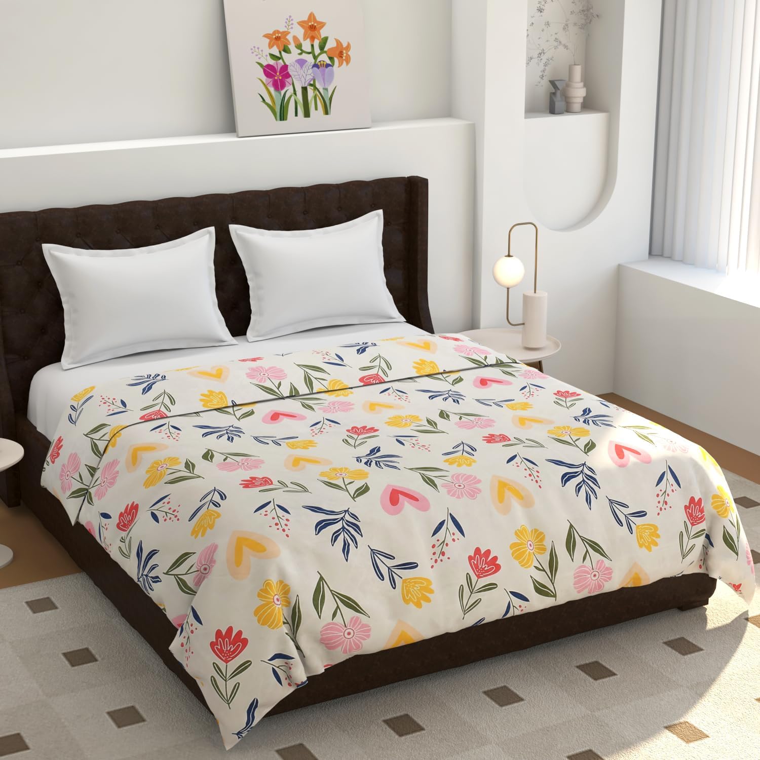 Jai BUN Home DÉCOR Soft Touch Glace Cotton 320 TC Double Bed Size Razai Cover || Duvet Cover || Blanket Cover || Comforter Cover with Zipper, 90" x 90 ", Multicolor, 1 Pc-image-31
