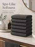 BIOLINEN Grey Bath Towels Set 6 Pack 24x48, 100% Cotton Towels for Bathroom, Soft Absorbent Quick Dry Towels for Gym Spa Hotel Pool, Bulk Bath Towel