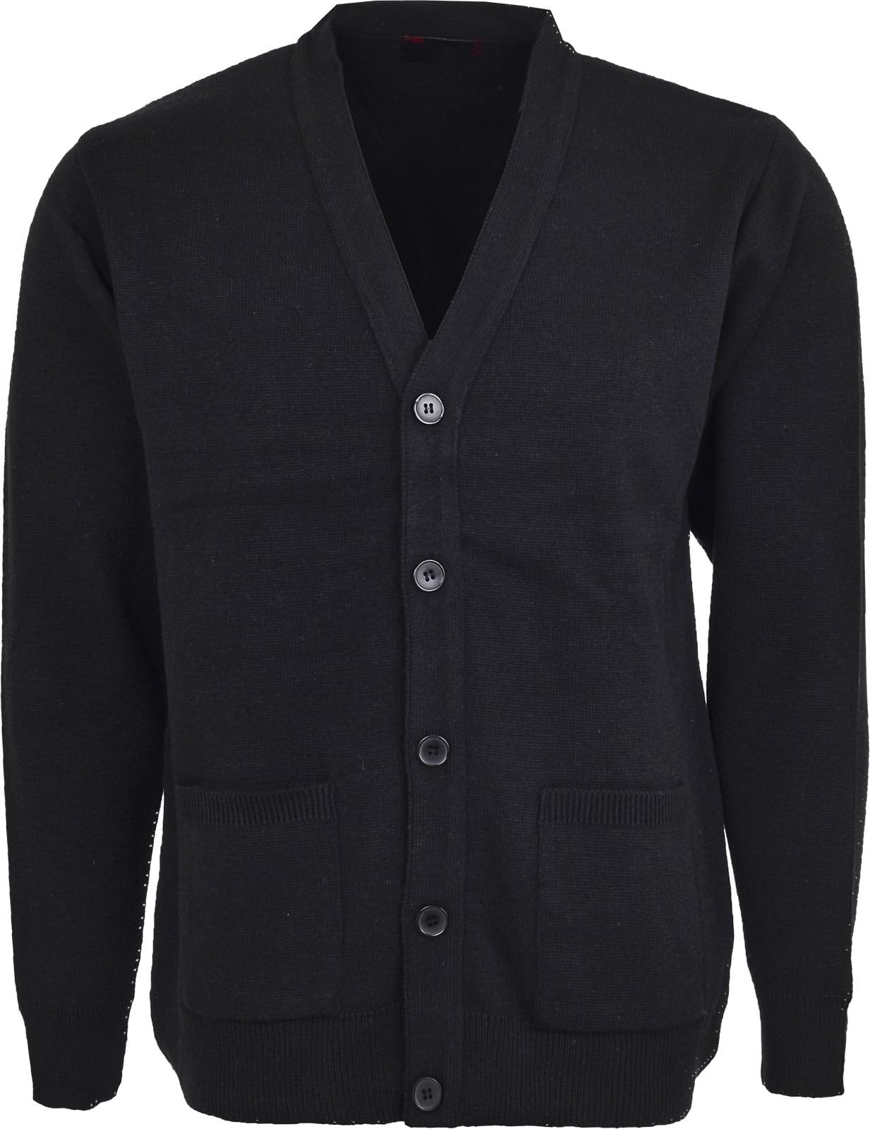 Maan StoreMen Knitted Cardigan Front Opening Button V Neck Winter Warm Long Sleeve Plan Sweater with Pockets S to 6XL