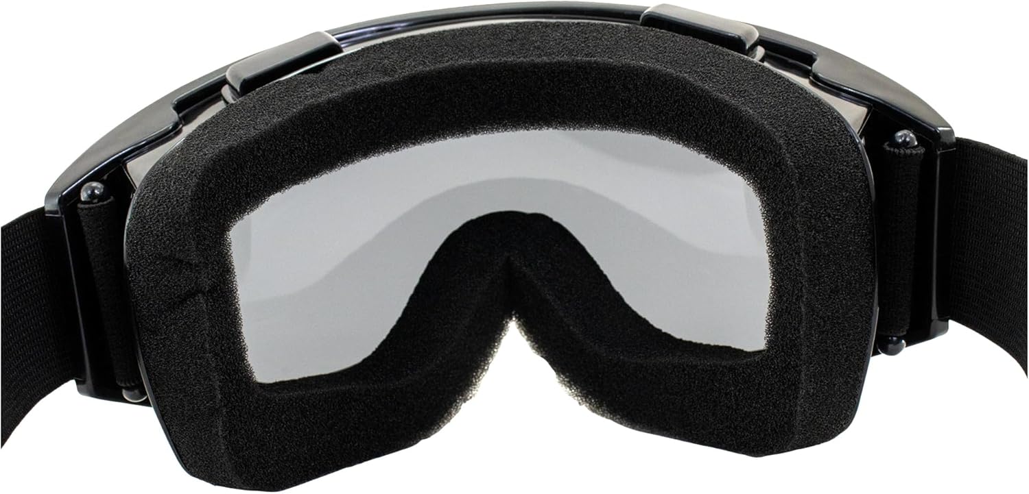 Birdz Eyewear Vulture OTG Fit-Over Motorcycle Goggles Kit Black Frame Yellow Clear & Smoke Lens - Image 6