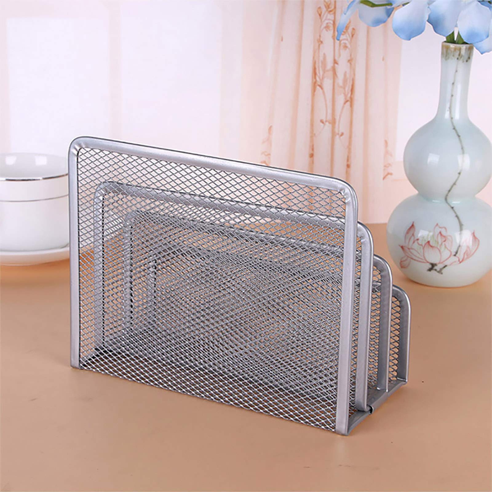 Vanra Small Letter Sorter desktop file Holder organizer in rete metallica con 3 scomparti verticale Verticale Silver