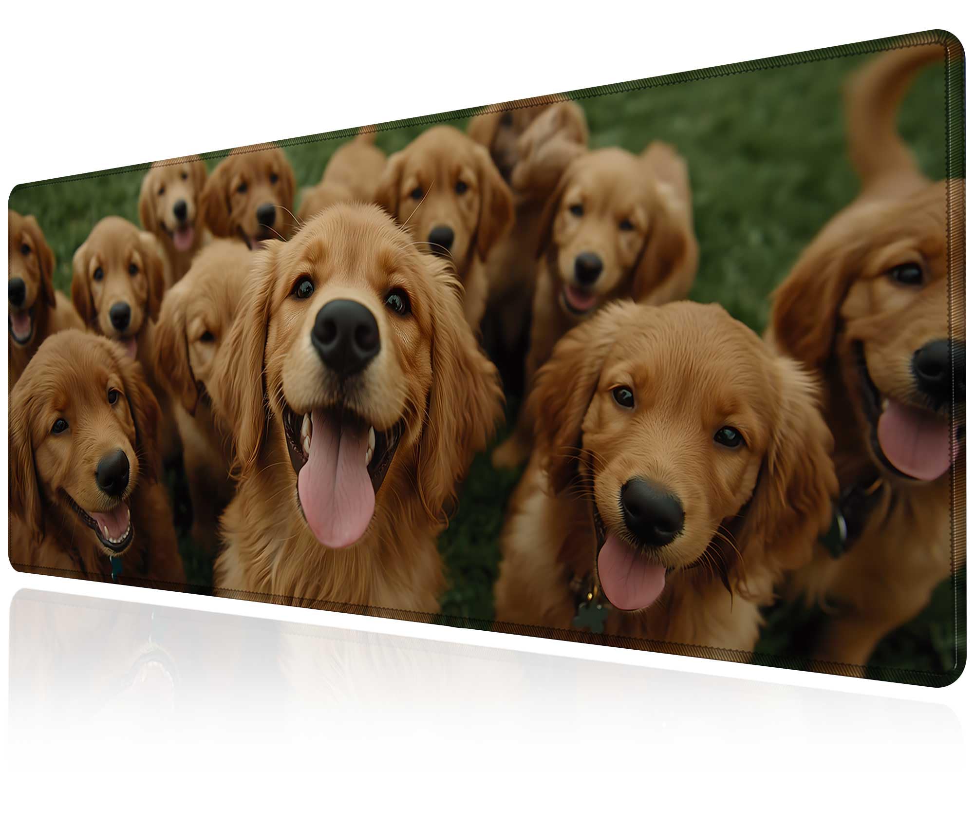 Large Golden Retriever Mouse Pads for Desk, Gaming Mousepad for Keyboard and Mouse with Anti-Slip Rubber Base, Big Extended Desk Protector for Home