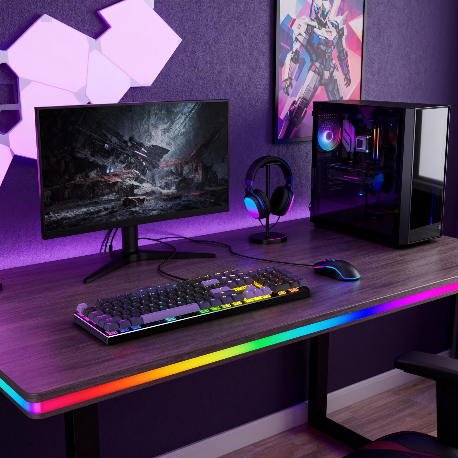 Redragon K556 HE Clavier Rapid Trigger 104 Touches Magnétique | clavier gaming déclenchement rapide filaire 104 touches actionnement hyper rapide interrupteur magnétique Hall