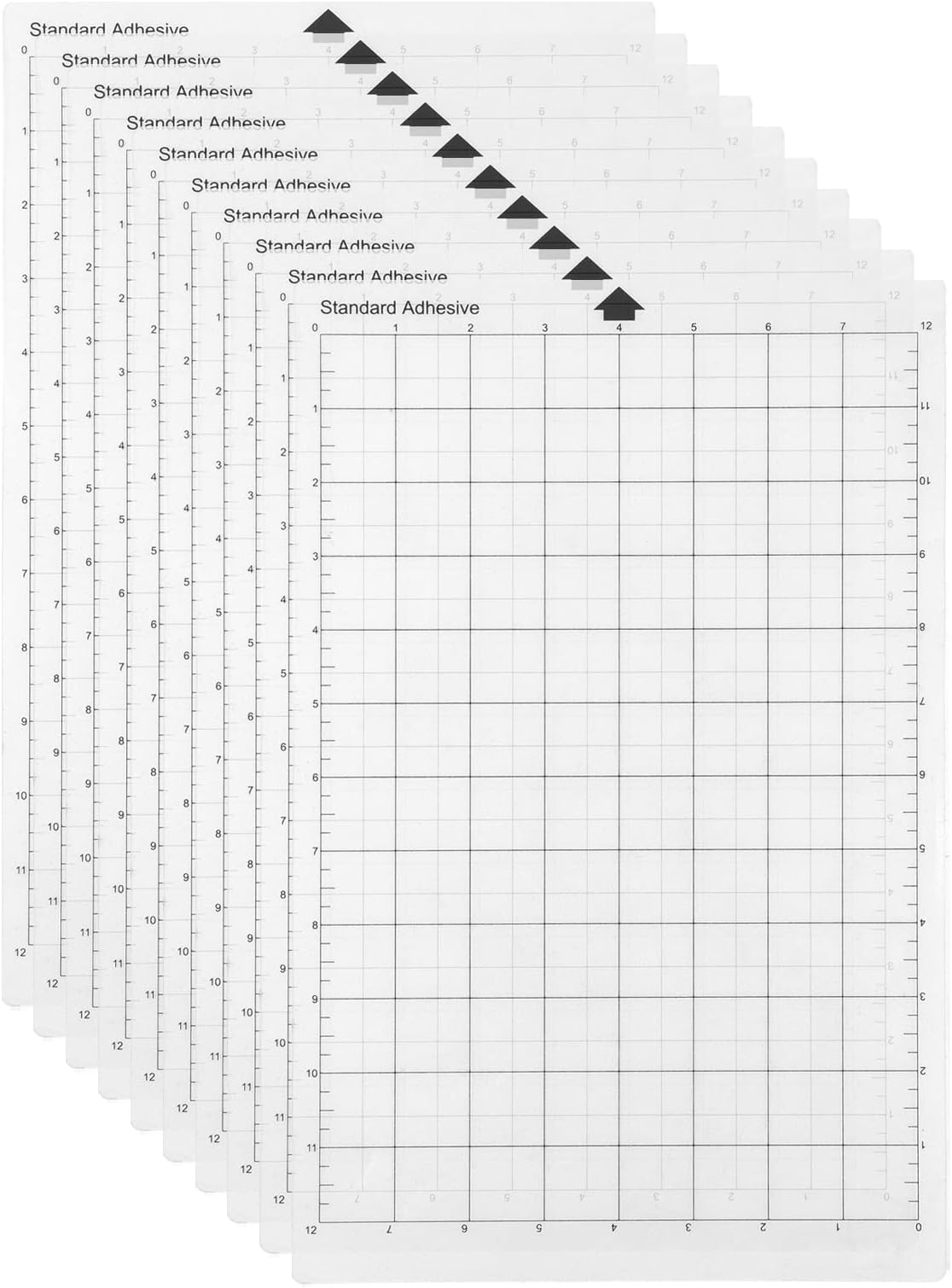 Generic Replacement Cutting Mat Transparent Adhesive Cricut Mat Mat with Measuring Grid 8 by 12-Inch for Silhouette Cameo Cricut Explore Plotter Machine 10PCS