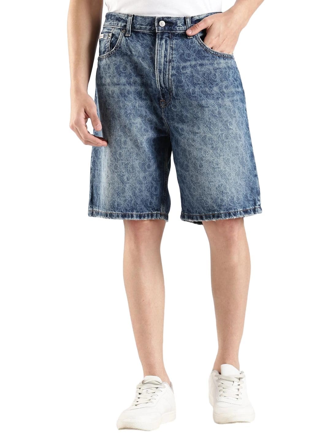 Straight fit Logo mid Rise Shorts-image-6