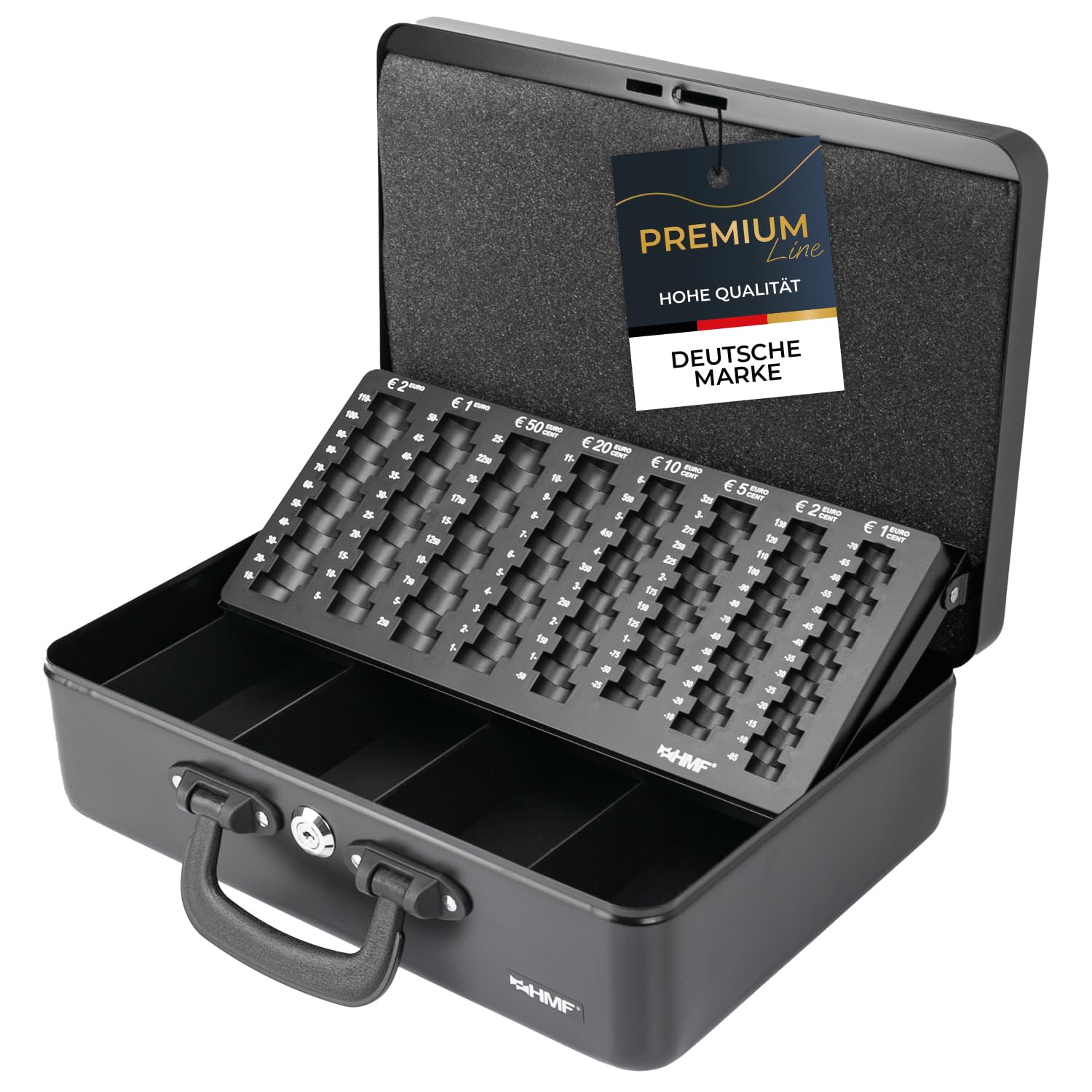 HMF Geldkassette Geldzählkassette 36 x 25 x 11 cm schwarz