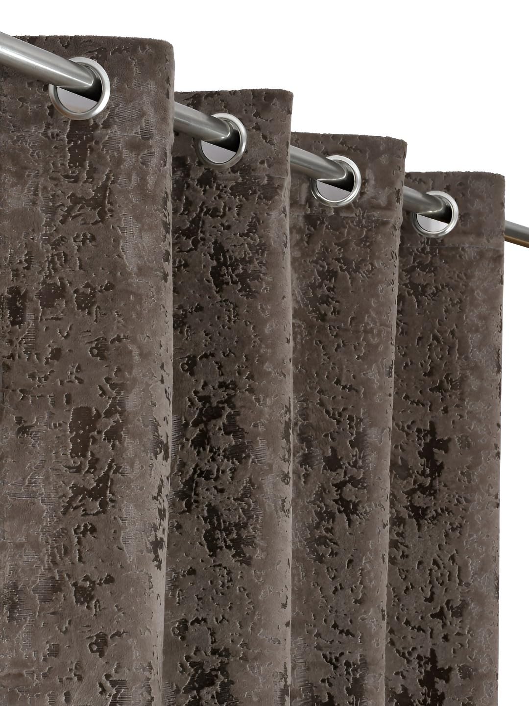 IVAZA Premium Velvet Burnout Pattern 70% Blackout Opaque Curtains - Thermal Insulated, Heavy Blackout Opaques, Room Darkening Curtain for Window 5 Feet Pack of 1 Coffee Burnout