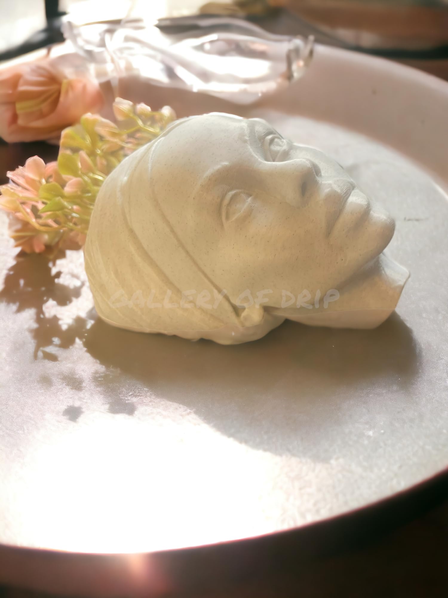 African Woman Head Planter - Black Girl Wall Art & Ebony Lady Face Flower Pot, Perfect Indoor-Outdoor Gardening Gift, Boho Modern Decor - Living Room, Bedroom (White Marble Stone, Larger 9