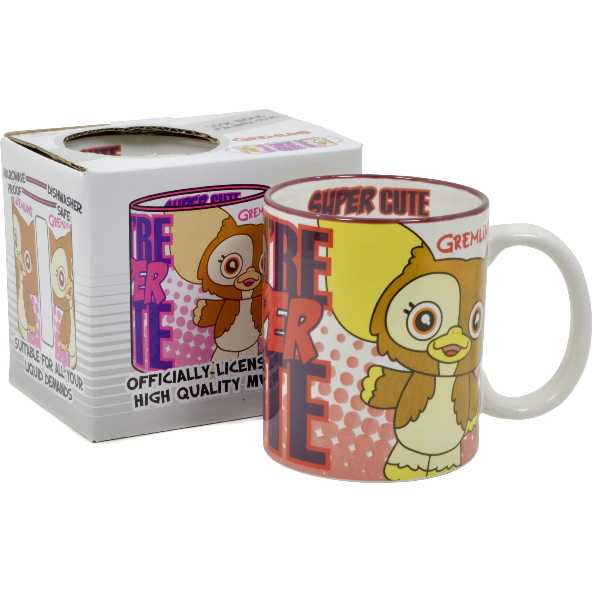 Pop Art Products Gremlins Gizmo Mug. You're Super Cute Funky 80's Movie Present, Ceramic, 250ml