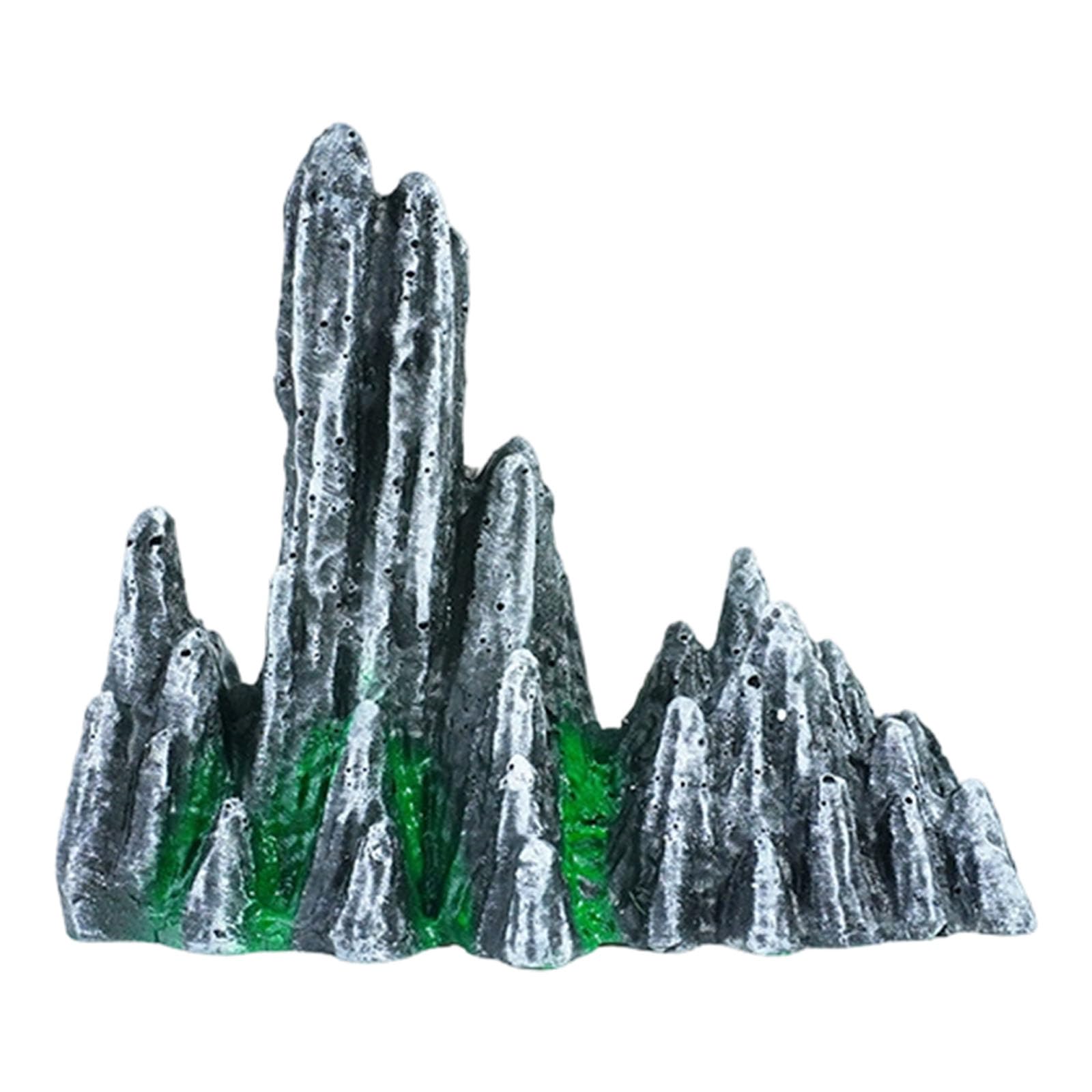 Kaeltsyn Resins Fish Tanks Accessories Miniature Rock Mountain Sculpture for Aquariums Landscaping Model Decoration Ornament Aquarium Decoration