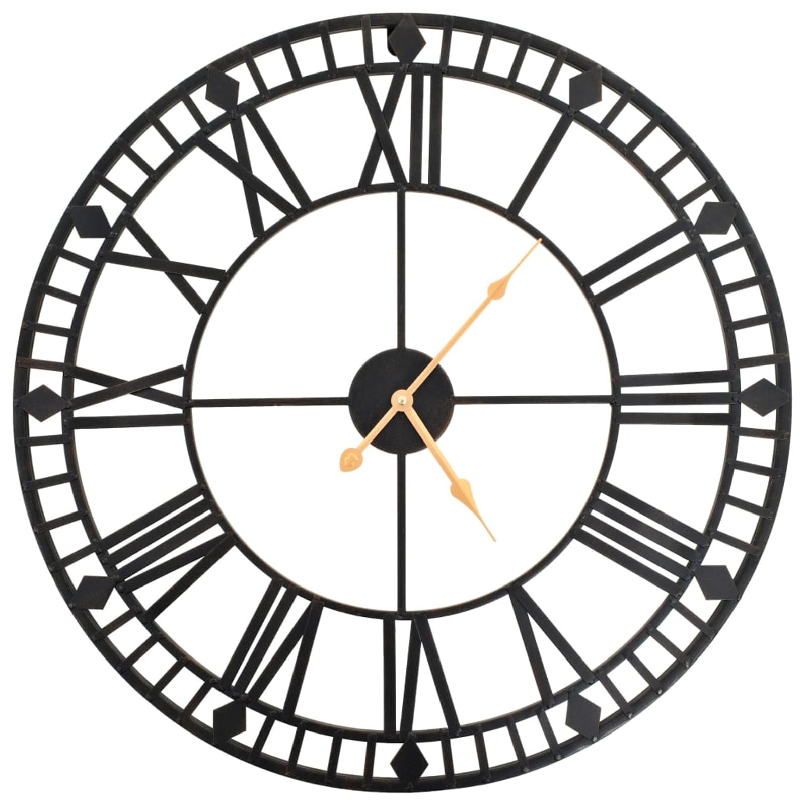 Homgoday Reloj de pared vintage con movimiento de cuarzo de metal, 60 cm, XXL