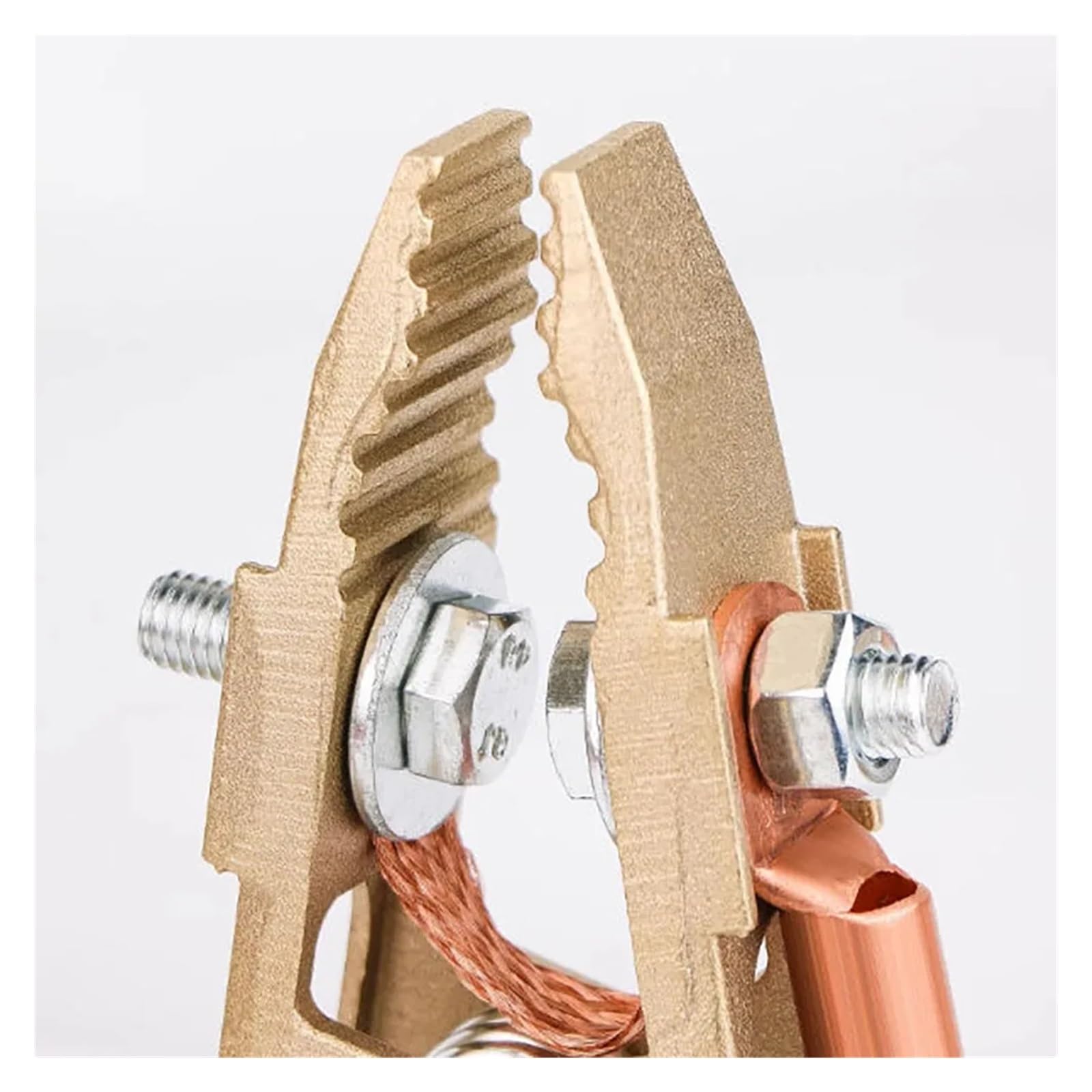 Pinza Soldadura Máquina de soldadura de alambre de tierra en forma de A, Clip de conexión a tierra de cobre, 1 ud. | 300A