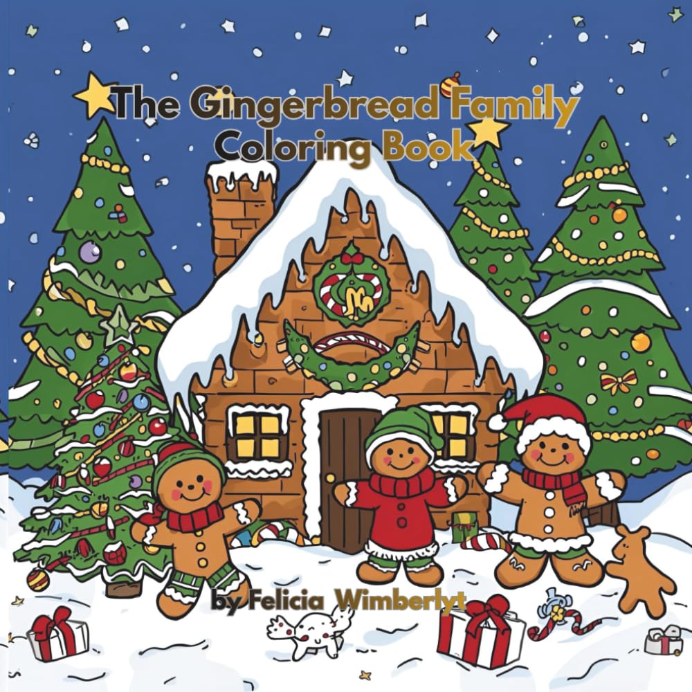 The gingerbread Family: Simple and cute holiday Coloring Book