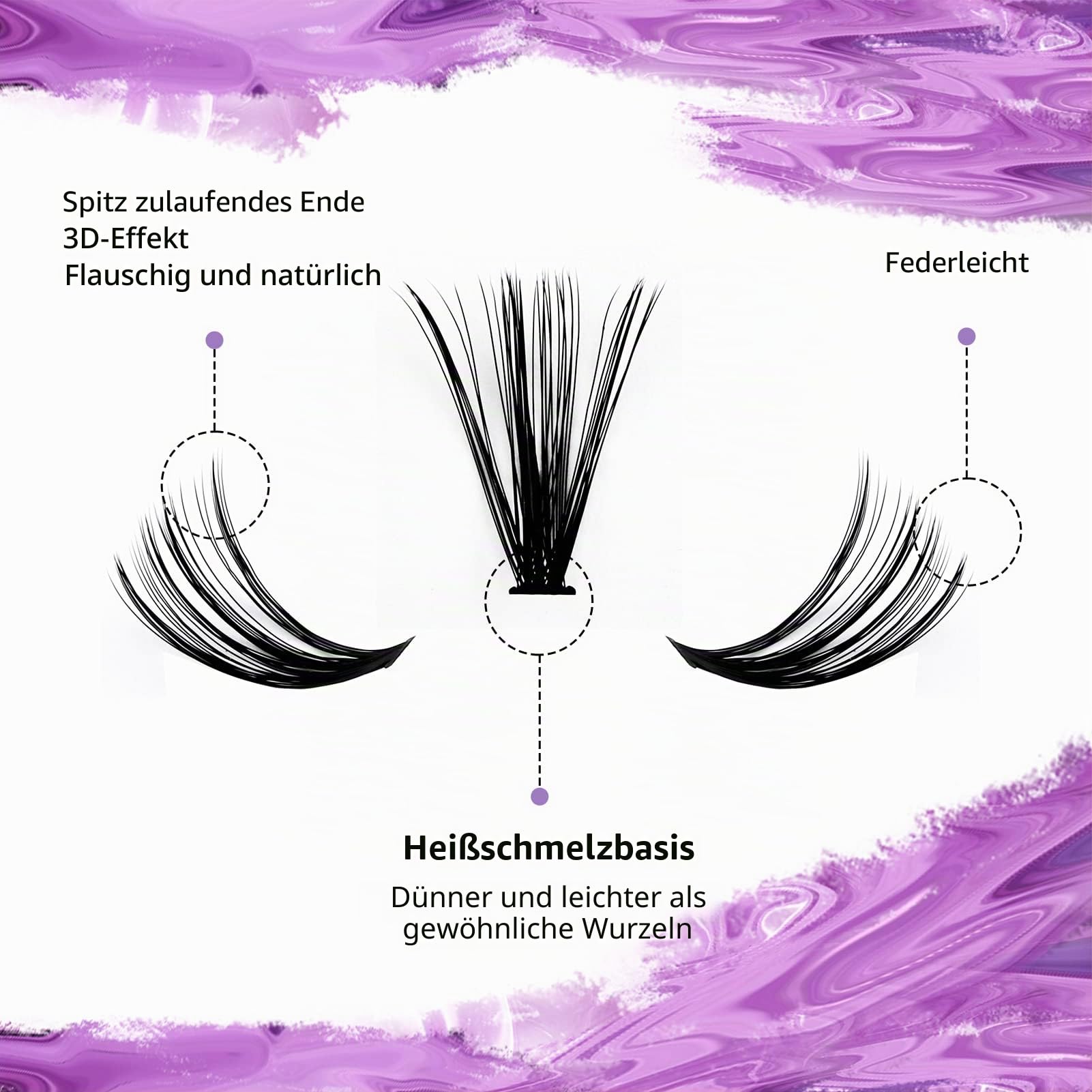 WENDY LASHES Wimpern Extensions D Curl Natürliche Cluster Lashes YM15 | Wiederverwendbare Wimpernverlängerung Wimpern Einzeln Zu Hause, DIY Wimpernverlängerungen Für Anfänger(10-18mm)