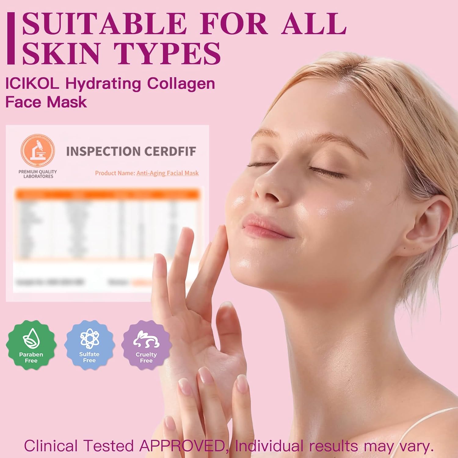 ICIKOL Overnight Collagen Mask - Deeply Hydrating Bio-Collagen Face Mask for Glass Skin, Pore Minimizing & Firming, Melting Transparent Jelly Mask - K-Beauty Sleeping Mask, 4 Sheets - Image 6