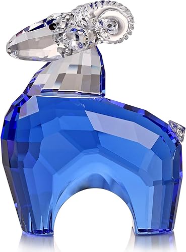 Miniatura 1 de Figura coleccionable del zodiaco de oveja de cristal, adorno de animal para decoración del hogar, regalos de cumpleaños (dorado)