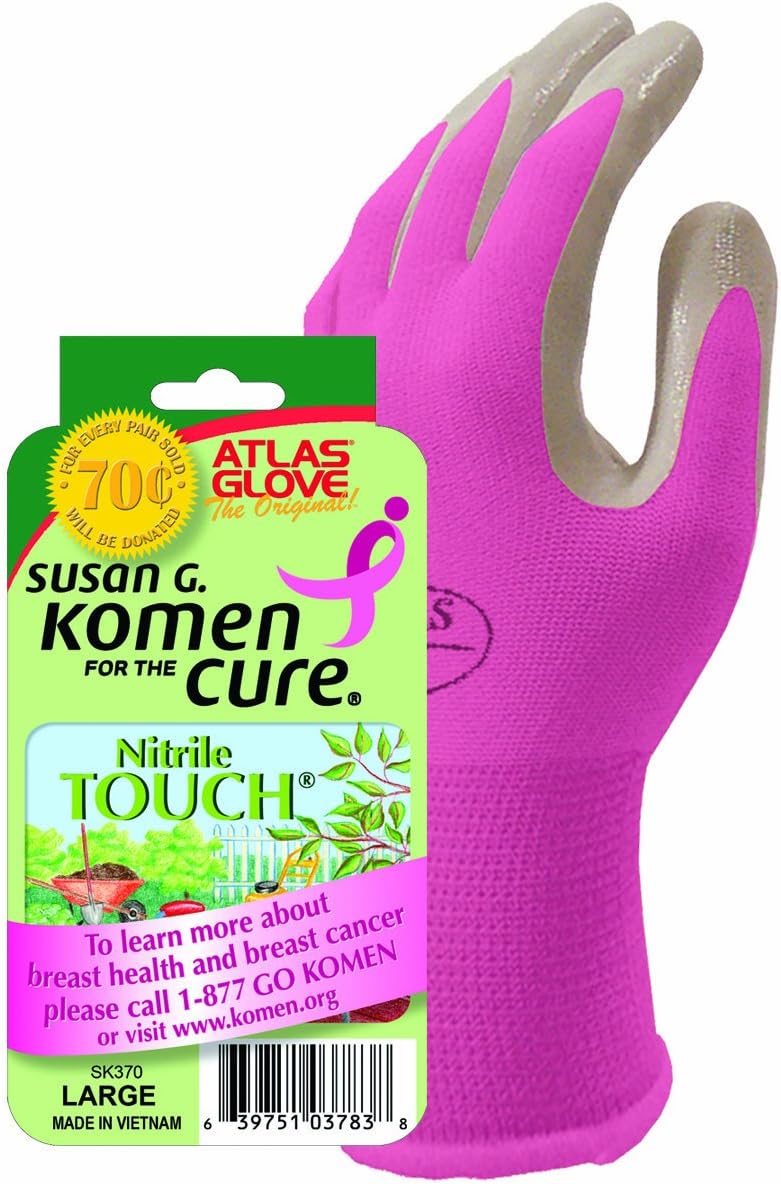 Atlas Nitrile Touch Susan Komen Gloves-Medium