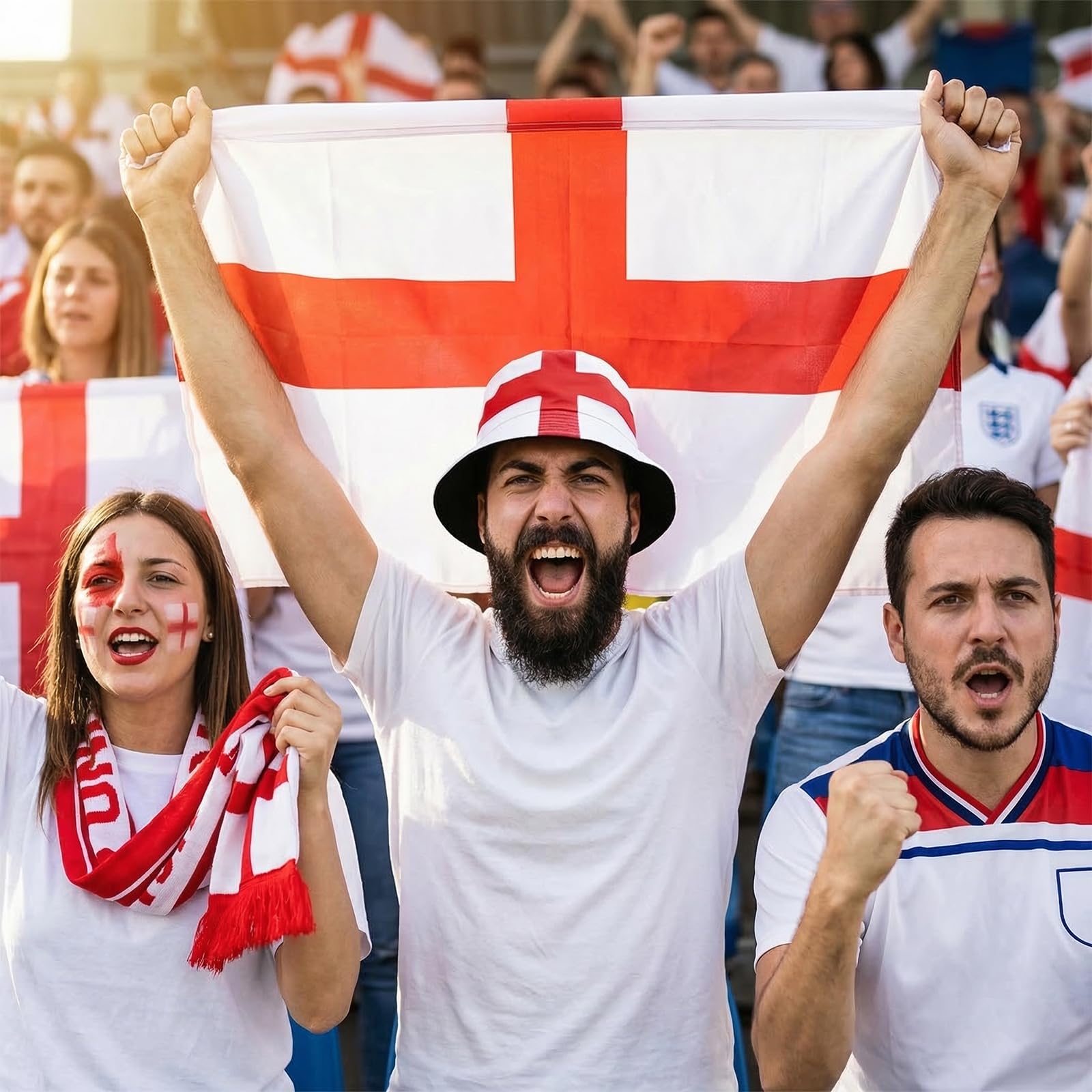England Bucket Hat Reversible St George's Cross Polyester Sun Hat (56-58cm) Essential Football Fan Gear for Men & Women World Cup 2026 & St George's Day - 5