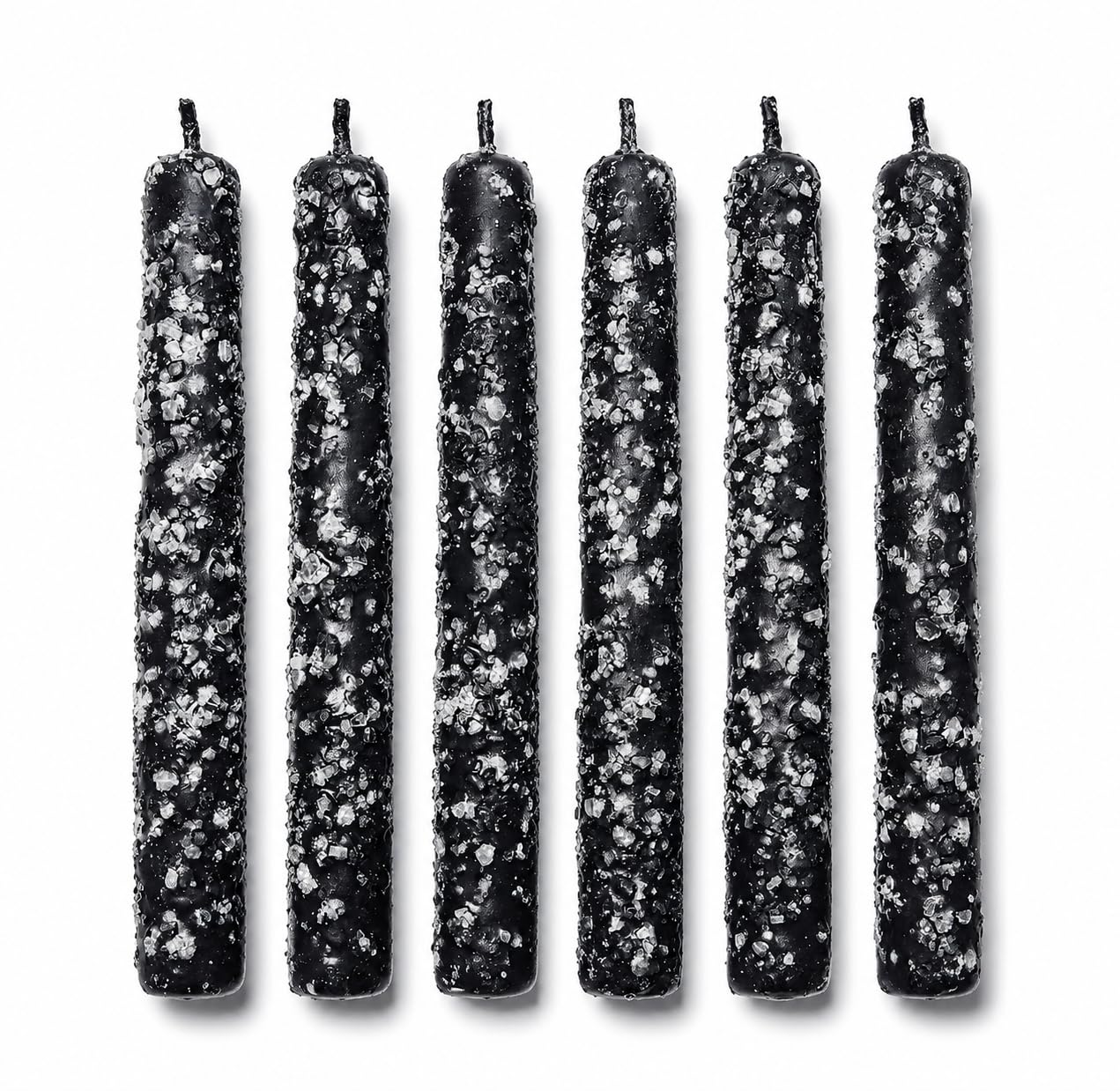 6 velas de ruda con sal 11cm - Velas ritualizadas - Aleja las malas y atrae buenas energías (NEGRAS)
