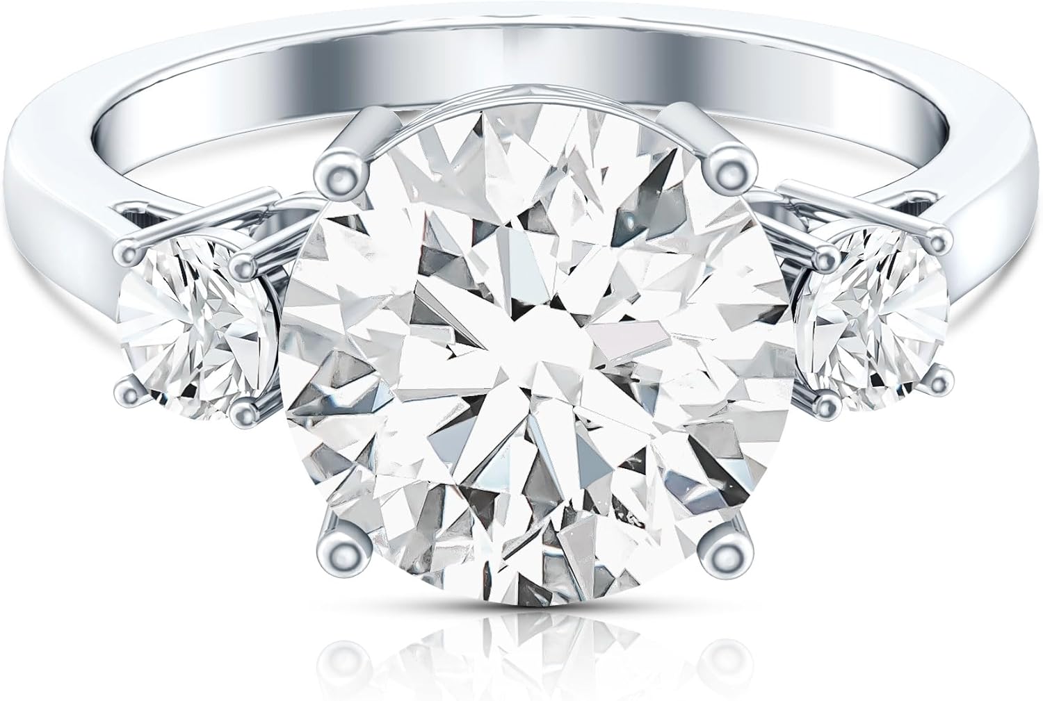 IGI Certified Lab Grown Diamond 3 Stone Ring, E-Vs1 Quality, Past Present Future Ring - Jewelry for Special Occasions