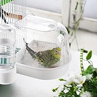 Vista 2 de IBWell Clear Bird Bath for Small Birds Parakeet Cage Accessories - Suitable for Cockatiels and Parakeets