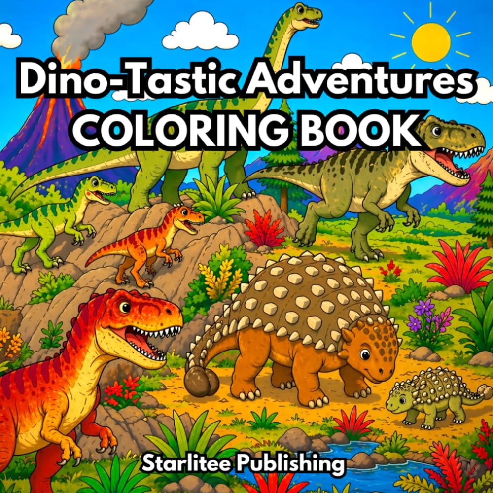 Dino-Tastic Adventures Colouring Book: Fun learning with dinosaur names (Dino-Tastic Coloring Adventures)