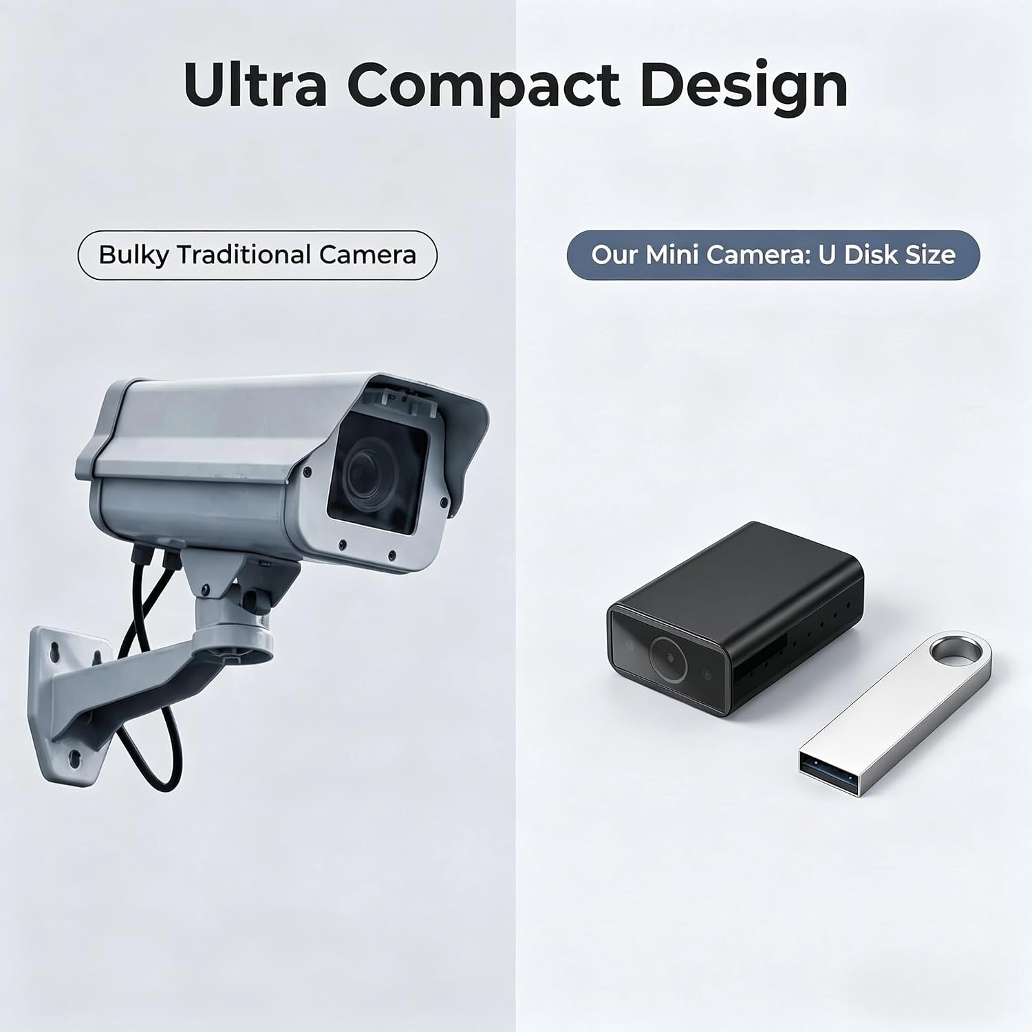 1080p HD Mini Camera – App Control, Night Vision, Portable, Supports Bluetooth, Mobile Hotspot & Wireless WiFi – Pet Camera for Home/Apartment/Office – Outdoor Mobile Use via Phone Hotspot