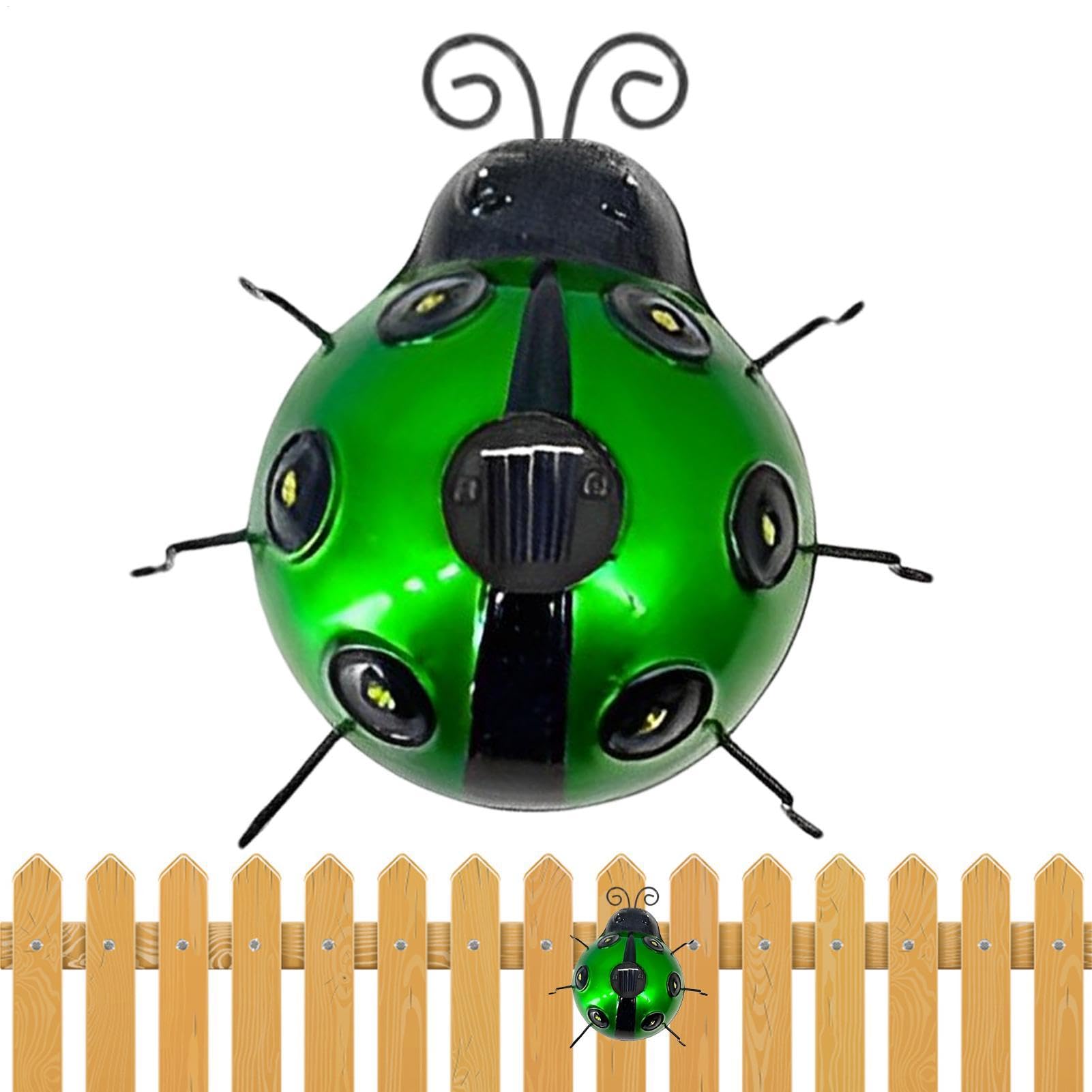 Mbiyhgta Solar Garden Light with Ladybird Stakes - Metal Adjustable Ladybug Decor for Outdoor Patio, Yard and Pathway