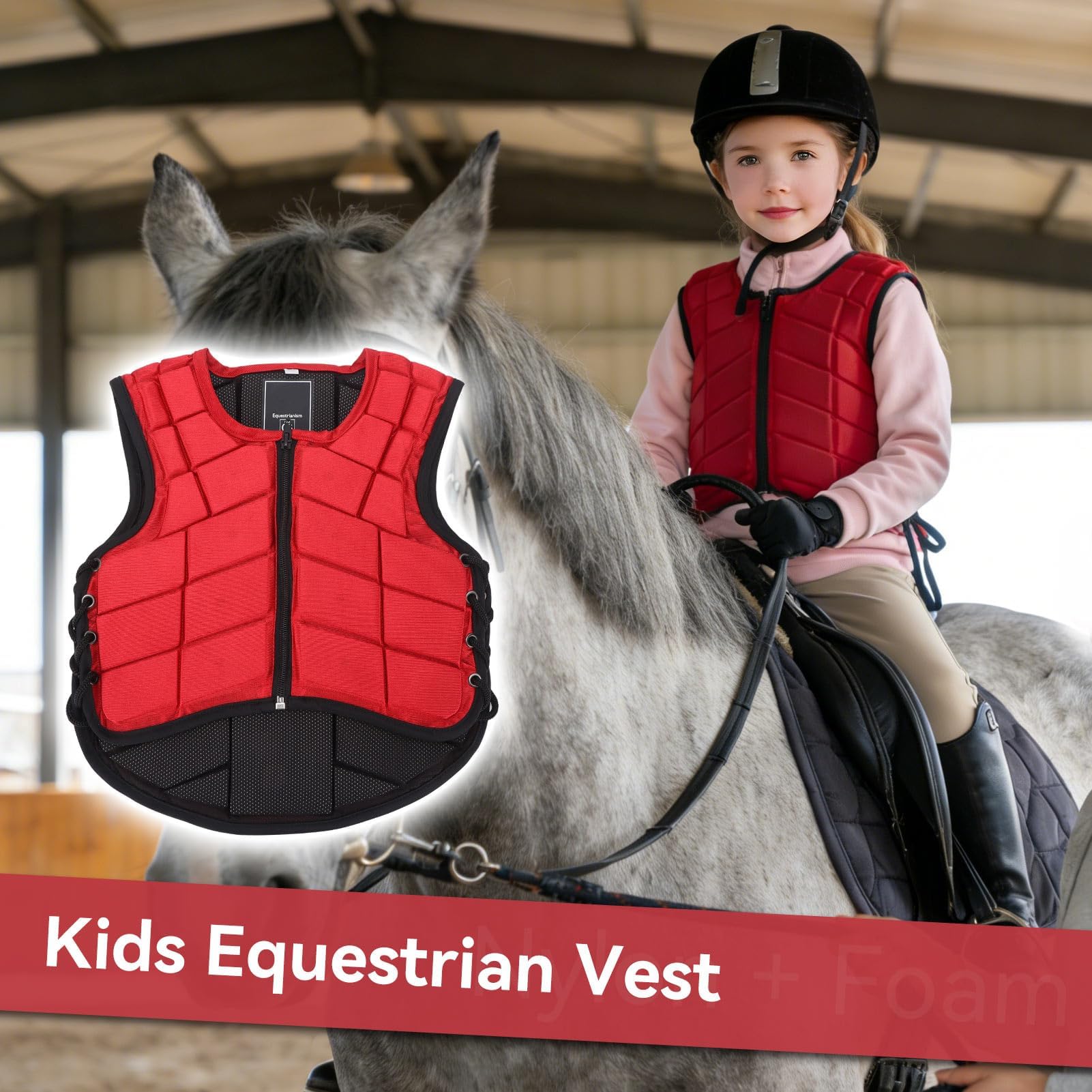 Gilet Da Equitazione Bambini Protezioni Corpo, Sicurezza Protettivo Equestre Imbottito Professionale Equitazione Sicurezza Imbottito Protettivo Corpo Protezione Schiena Bambini Gilet Sport Adulti