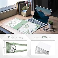 Vista 158 de Ospelelf Mini 3 Ring Binder, 2 Inch, Cute Pink Marble Binder for 5.5" x 8.5" with 5 Tab Dividers, File Folder Labels and Low Profile Clipboards