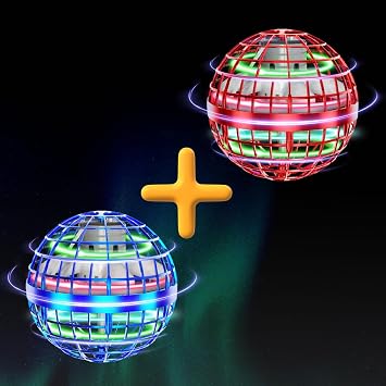 Tikduck 1 Pack Blue Flying Orb Ball, 1 Pack Red Flying Orb Ball, 2024 Cool Stuff Christmas Birthday Toy Gift, for Kids Age 6 7 8 9 10
