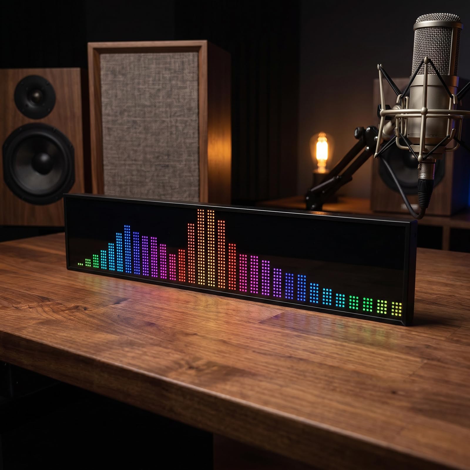 Analizador De Espectro Musical, Visualizador De Audio Doméstico con 36 Modos De Visualización Led, Sensor De Voz, Reloj De Alta Precisión Y Entrada Aux/micrófono para Pc Y Juegos.