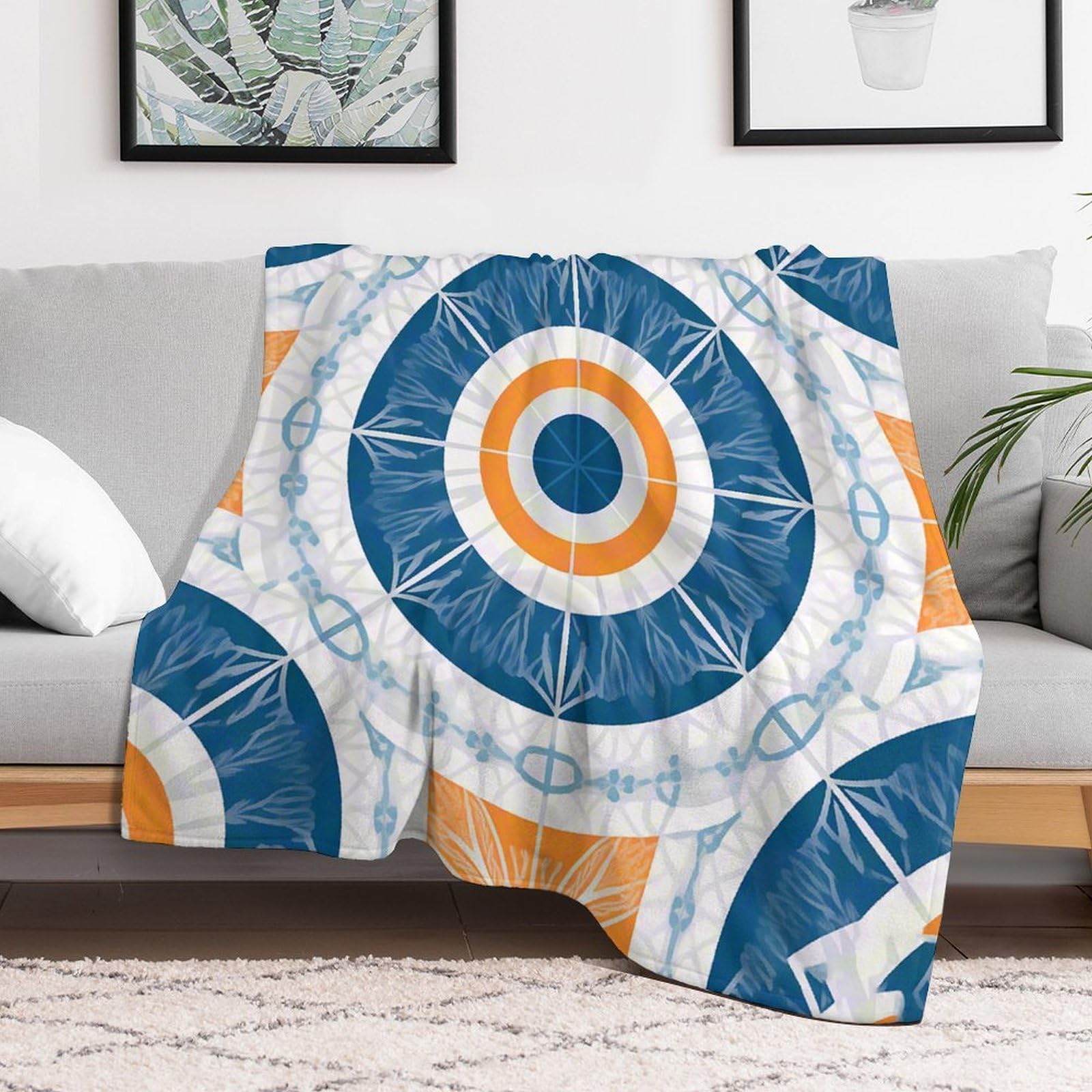 Custom Art Deco Sunset Blanket Lightweight Flannel Fleece Throw for Couch Sofa Bed Luxury Soft Cozy Plush Lap Bedtime Blanket for All Seasons Bedroom Home Decor Gifts 60x80