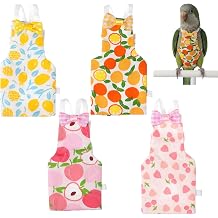 4 PCS Bird Diaper Reusable Parrot Diaper for Parakeet Cockatiel Mini Macaw Budgie Canary Indoor Outdoor M