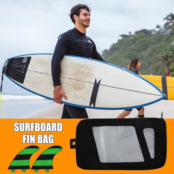 Borsa da viaggio per surf, borsa per pinne, borsa da surf, borsa per surf, borsa da viaggio, borsa portatile, grande capacità per riporre surf, impermeabile T - 2