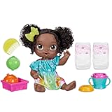 Fruity Sips Doll&comma; Lime&comma; Toys for 3 Year Old Girls&comma; 12-inch Baby Doll Set&comma; Drinks & Wets&comma; Pretend Juicer&comma; Kids 3 and Up&comma; Black Hair