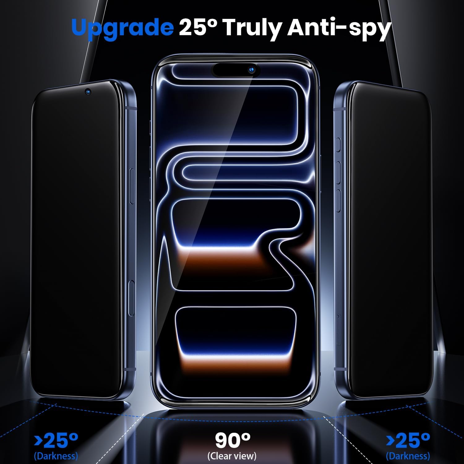 WSKEN for iPhone 17 Pro Privacy Screen Protector - 3D Full Coverage, 24° Anti Spy & Auto Installation Full Edge Coverage Case Friendly Fit Tempered Glass Screen Protector 17 Pro - Image 4