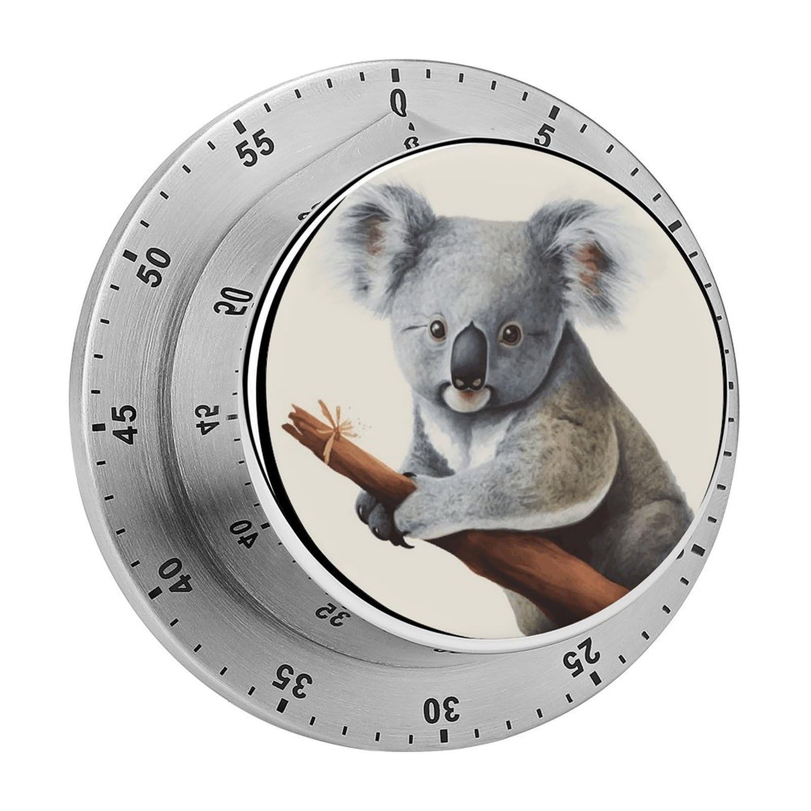 Koala and Butterfly Timers Adsorbable Stainless Steel Kitchen Timer Loud 60 Minute Visual Timer Portable Manual Countdown Timers Alarm Clock Time Management Tool for Home Work