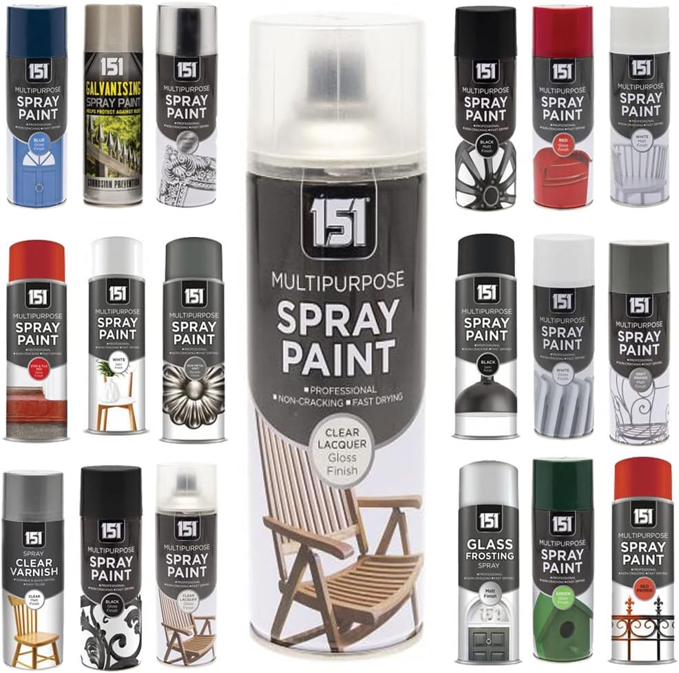 Z&A Metallic Gun Metal Grey Spray Paint 400ml Brilliant Gloss Finish For Decorate Wood