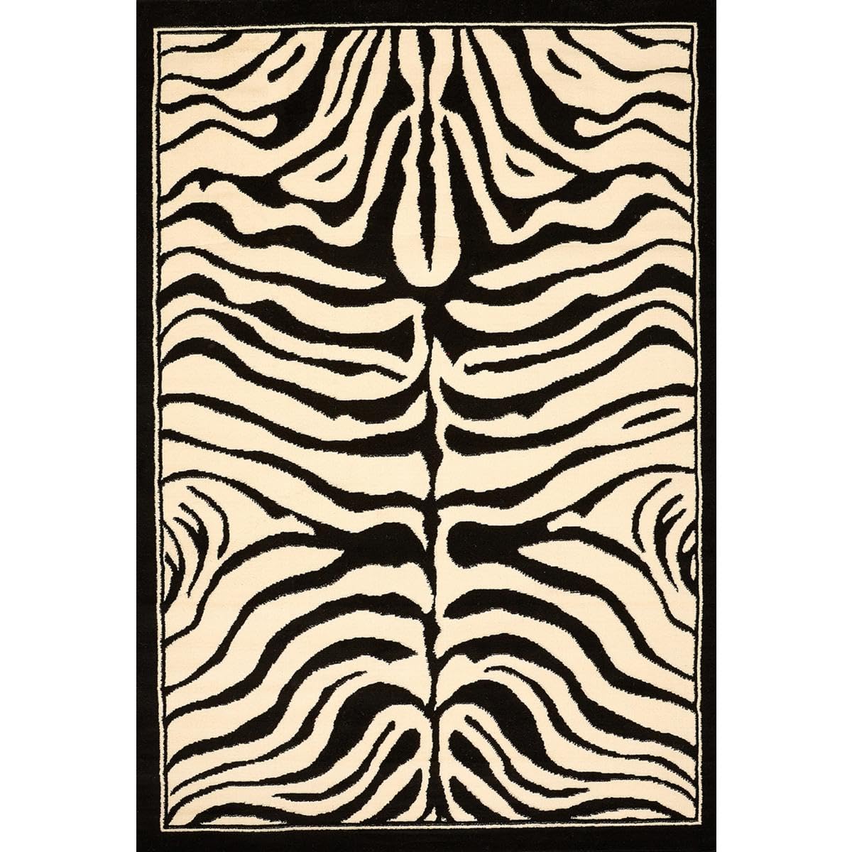 Unamourdetapis - Tappeto da salotto Zèbre, moderno, design nero, Polipropilene, nero, 240 x 330 cm